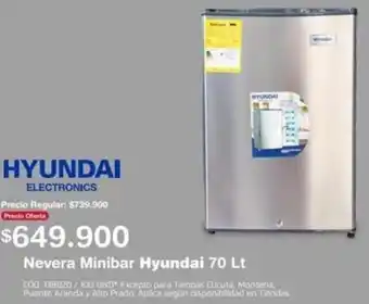 Makro Nevera Minibar Hyundai 70lt oferta