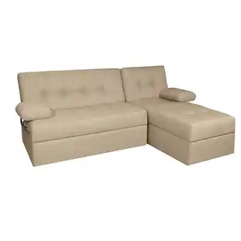 Olímpica Sofá cama en l angela con brazos tela serie 2 beige oferta