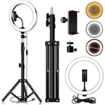 Linio Aro de luz led 26 cm tiktok trípode 2.10 mts y soporte para celular oferta