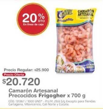 Makro Camarón Artesanal Precocidos Frigogher x 700g oferta