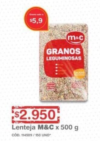 Makro Lenteja M&C x 500g oferta