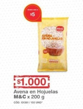 Makro Avena en Hojuelas M&C x 200g oferta