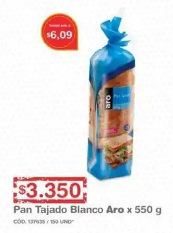 Makro Pan Tajado Blanco Aro x 550g oferta