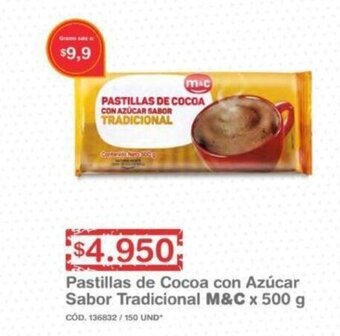 Makro Pastillas de Cocoa con Azúcar Sabor Tradicional M&C x 500g oferta