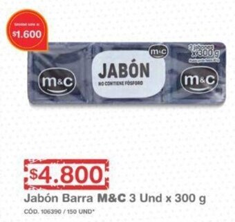 Makro Jabón Barra M&C 3 und x 300g oferta
