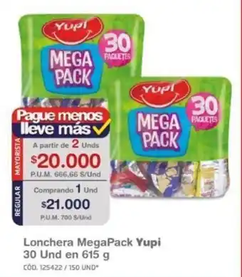 Makro Lonchera Mega Pack yupi 30 und en 615g oferta