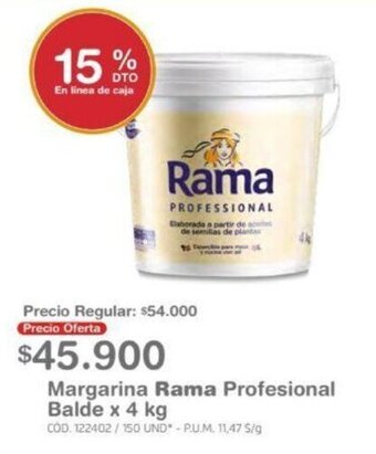 Makro Margarina Rama Professional Balde x 4kg oferta