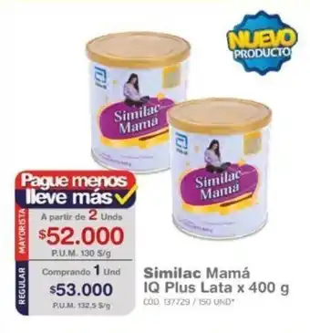 Makro Similac Mamá IQ Plus Lata x 400g oferta