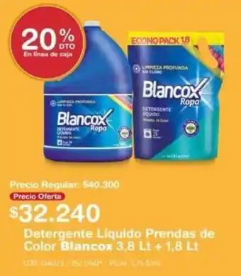 Makro Detergente Líquido Prendas de Color Blancox 3,8lt + 1,8lt oferta