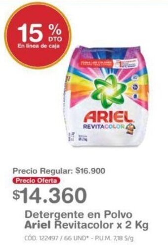 Makro Detergente en Polvo Ariel Revitacolor x 2kg oferta