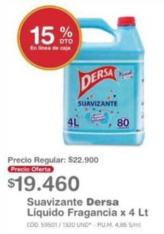 Makro Suavizante Dersa Líquido Fragancia x 4lt oferta