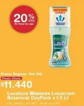 Makro Lavaloza Blancox Lozacrem Botanical Doypack x 1.5lt oferta