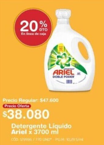 Makro Detergente Líquido Ariel x 3700ml oferta