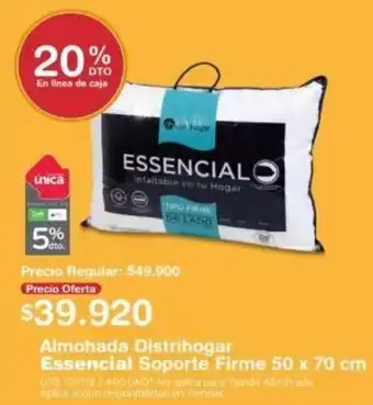 Makro Almohada Distrihogar Essencial Soporte Firme 50 x 70cm oferta