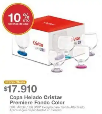 Makro Copa Helado Cristar Premiere Fondo Color oferta