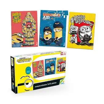 Rompecabezas de 34 piezas x 3 unidades, diseño minions