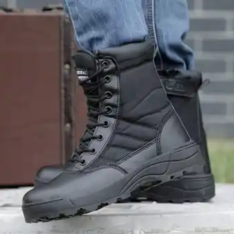 Linio Botas militares tácticas de desierto para hombre, zapatos de seguridad de trabajo, botas del ejército swat, botines de combat oferta