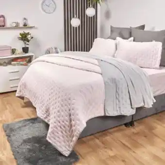 Brissa Cubrelecho microfibra bicolor rosa palido/gris plata oferta