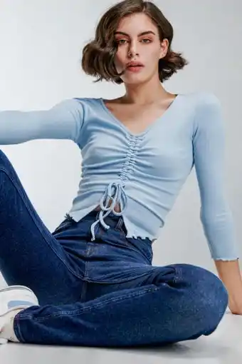 Koaj Camiseta manga larga sin estampar, con túnel y cordón para recogido en el frente. oferta