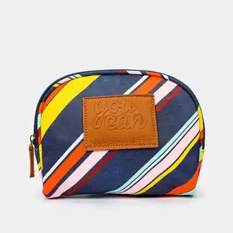 Cosmetiquera ovalada de 20 x 15.7 cm - franjas multicolor