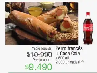 Jumbo Perro francés + coca cola x 600 ml oferta