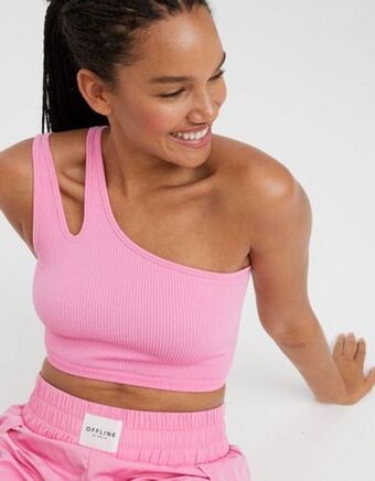 American Eagle Bra deportivo offline by aerie sin costuras de un hombro oferta