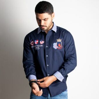 Emporium Jeans Camisa manga larga bordado team 9 oferta