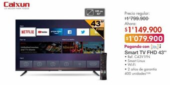 Metro Caixun Smart TV FHD 43" oferta