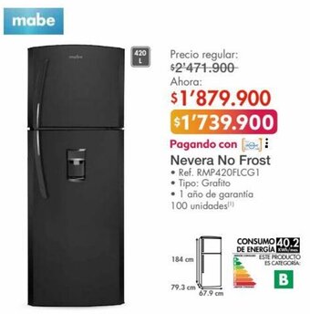 Metro Mabe Nevera No Frost oferta