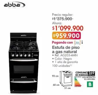 Metro Abba Estufa de Piso a Gas Natural oferta