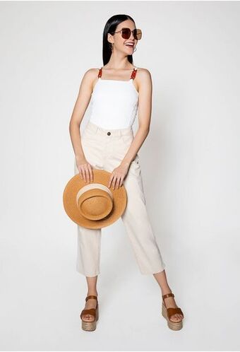 ELA Body de tiras con detalle zurcido en cos oferta