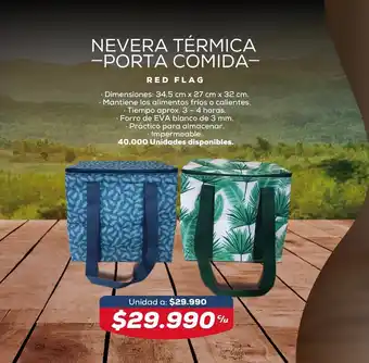 Tiendas D1 Nevera Termica Porta Comida Red Flag oferta