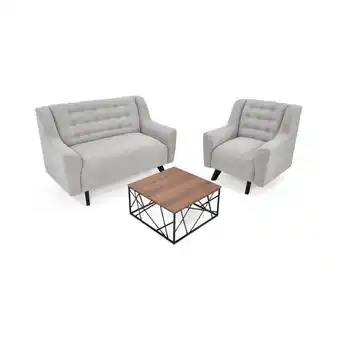 Éxito Sala marruecos tela poliéster taupe + mesa de centro murano arce oferta