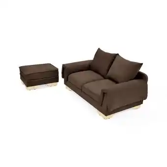 Éxito Sofá 2p y puff daytona tela chocolate oferta