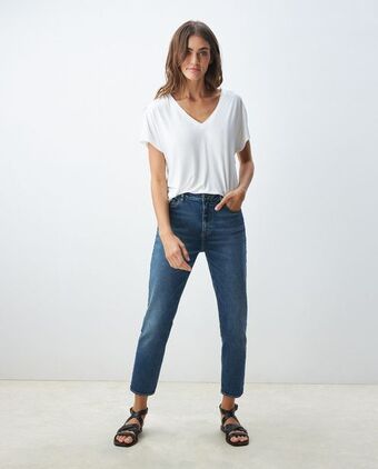 Chevignon Camiseta de mujer, manga corta cuello en v - diseño básico oferta