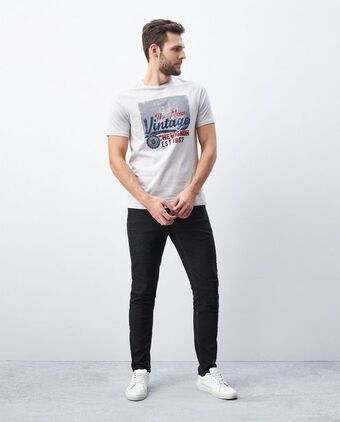 Chevignon Camiseta de hombre, slim fit cuello redondo - gráfico técnica textil oferta