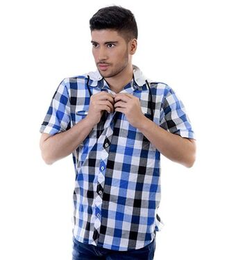 Roott + Co Camisa cuadros azul oferta
