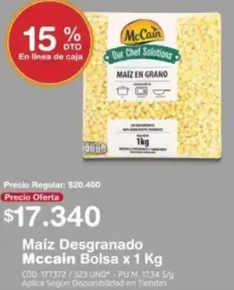 Makro Maíz Desgranado McCain Bolsa 1kg oferta