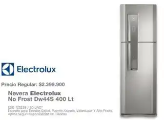 Makro Nevera Electrolux No Frost Dw44S 400lt oferta