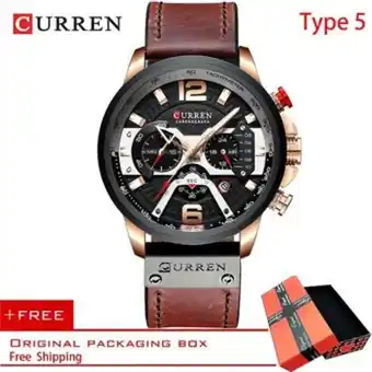 Linio Curren relojes deportivos casuales para hombres reloj de pulsera de cuero militar de lujo de marca superior azul reloj de hom oferta