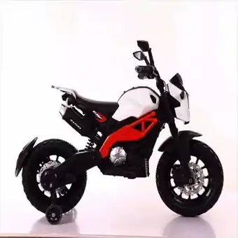 Éxito Moto electrica montable para niños blanca r oferta