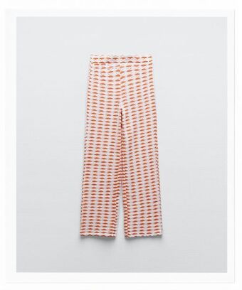 Zara Pantalón ancho jacquard oferta