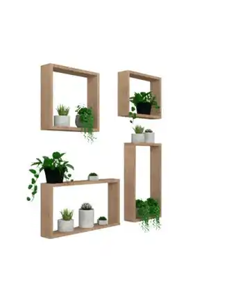 Flamingo Set de repisas cuadradas zeus, beige, x 4 unidades oferta
