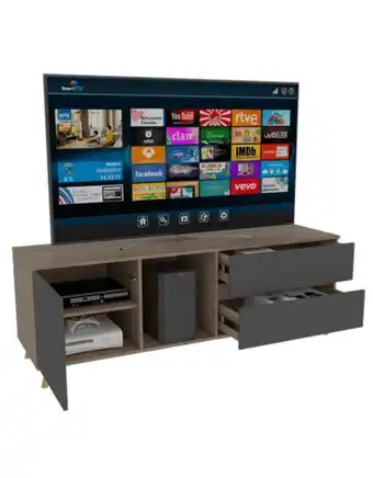 Flamingo Mesa para tv nashira, miel y plata oscuro, con espacio para televisor de hasta 60 pulgadas oferta