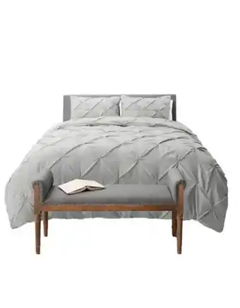 Flamingo Duvet pinch + plumon + fundas + cojin cuadrado gris claro king oferta