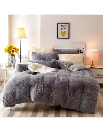 Flamingo Edredon felpa plus ovejero gris claro king oferta
