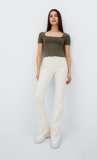 Stradivarius Camiseta manga corta varillas oferta