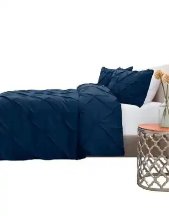 Flamingo Duvet pinch + plumon + fundas + cojin cuadrado azul oscuro king oferta