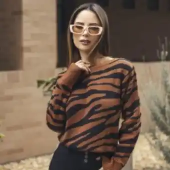 Buzo tejido animal print