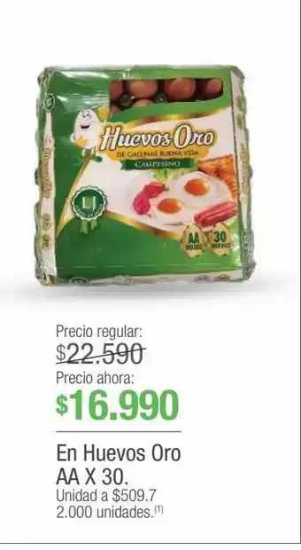 Jumbo En huevos oro aa x 30. oferta